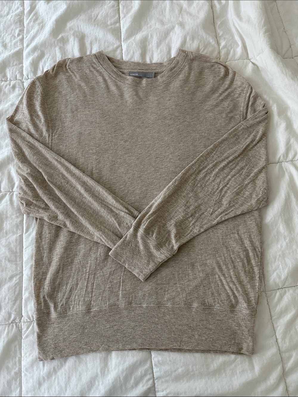 Vince cotton alpaca blend size small tan heather dolman sleeve top - small